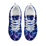 Blue And Purple Lightning Print White Sneakers
