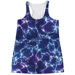 Blue And Purple Lightning Print Women's Racerback Tank Top
