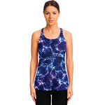 Blue And Purple Lightning Print Women's Racerback Tank Top