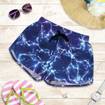 Blue And Purple Lightning Print Women's Shorts
