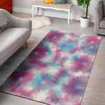 Blue And Purple Shibori Tie Dye Print Area Rug