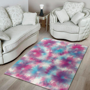 Blue And Purple Shibori Tie Dye Print Area Rug