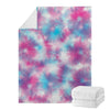 Blue And Purple Shibori Tie Dye Print Blanket