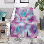 Blue And Purple Shibori Tie Dye Print Blanket