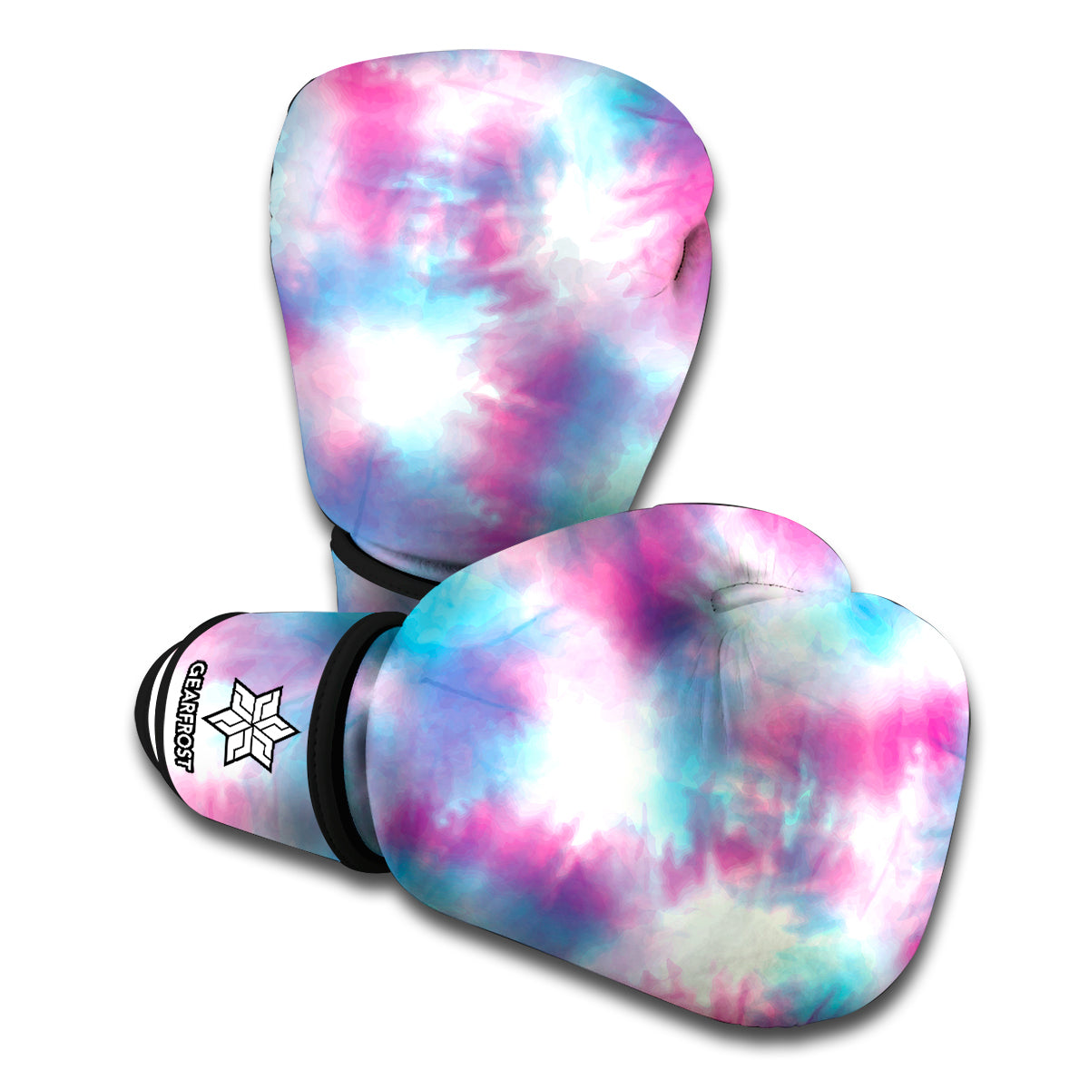 Blue And Purple Shibori Tie Dye Print Boxing Gloves