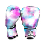 Blue And Purple Shibori Tie Dye Print Boxing Gloves