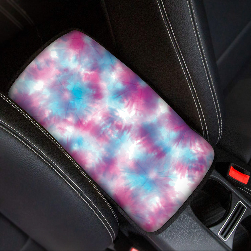 Blue And Purple Shibori Tie Dye Print Car Center Console Cover