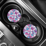 Blue And Purple Shibori Tie Dye Print Car Coasters