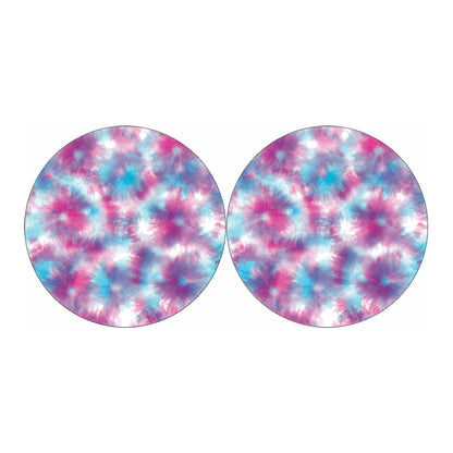 Blue And Purple Shibori Tie Dye Print Car Coasters