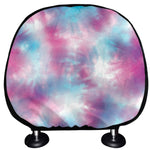 Blue And Purple Shibori Tie Dye Print Car Headrest Covers