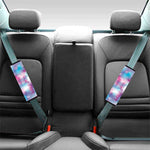 Blue And Purple Shibori Tie Dye Print Car Seat Belt Covers