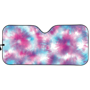 Blue And Purple Shibori Tie Dye Print Car Sun Shade