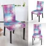 Blue And Purple Shibori Tie Dye Print Dining Chair Slipcover