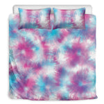 Blue And Purple Shibori Tie Dye Print Duvet Cover Bedding Set