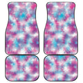 Blue And Purple Shibori Tie Dye Print Front and Back Car Floor Mats