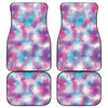 Blue And Purple Shibori Tie Dye Print Front and Back Car Floor Mats