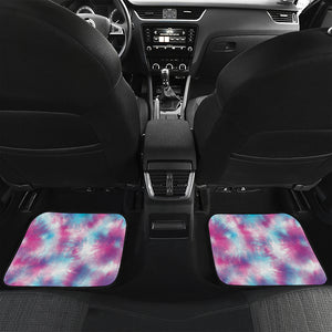 Blue And Purple Shibori Tie Dye Print Front and Back Car Floor Mats