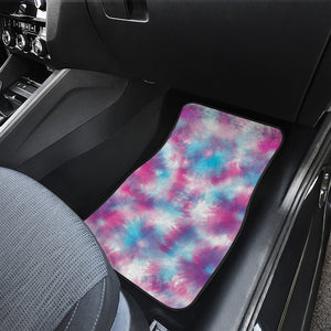 Blue And Purple Shibori Tie Dye Print Front and Back Car Floor Mats