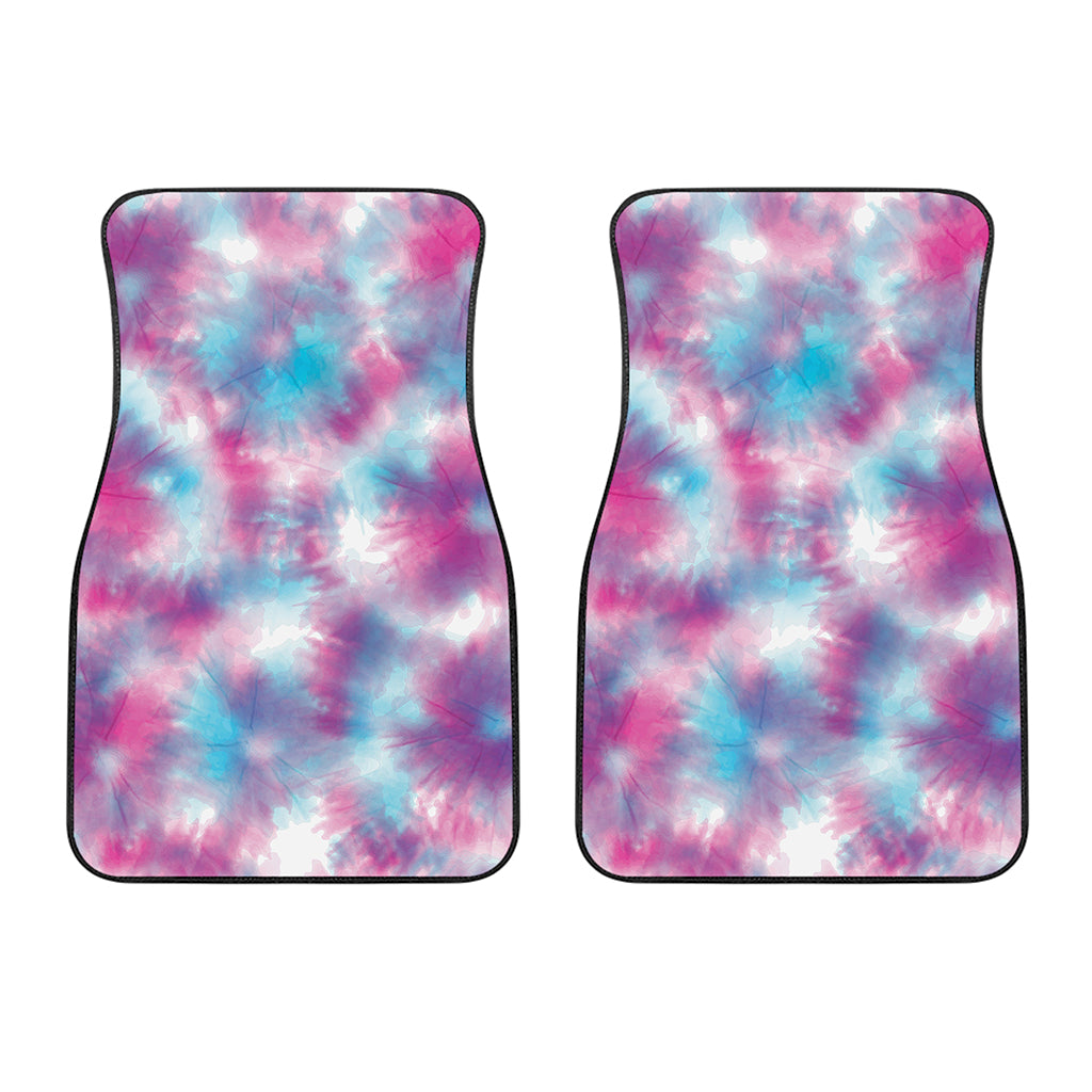 Blue And Purple Shibori Tie Dye Print Front Car Floor Mats