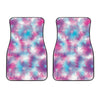 Blue And Purple Shibori Tie Dye Print Front Car Floor Mats