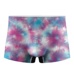 Blue And Purple Shibori Tie Dye Print Men's Boxer Briefs