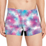 Blue And Purple Shibori Tie Dye Print Men's Boxer Briefs