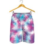 Blue And Purple Shibori Tie Dye Print Men's Shorts
