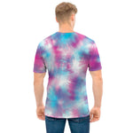 Blue And Purple Shibori Tie Dye Print Men's T-Shirt