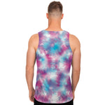 Blue And Purple Shibori Tie Dye Print Men's Tank Top