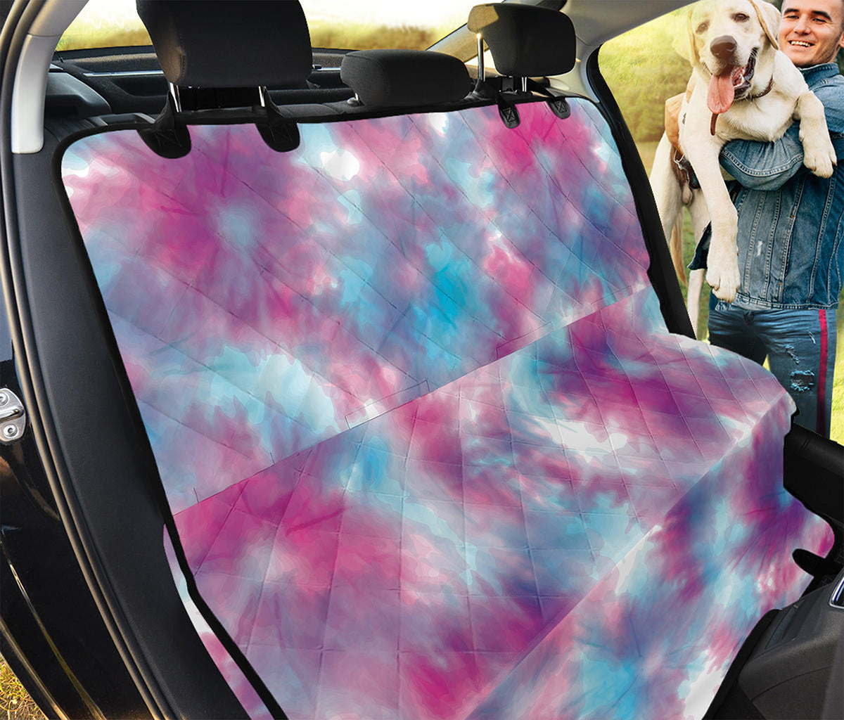 Blue And Purple Shibori Tie Dye Print Pet Car Back Seat Cover