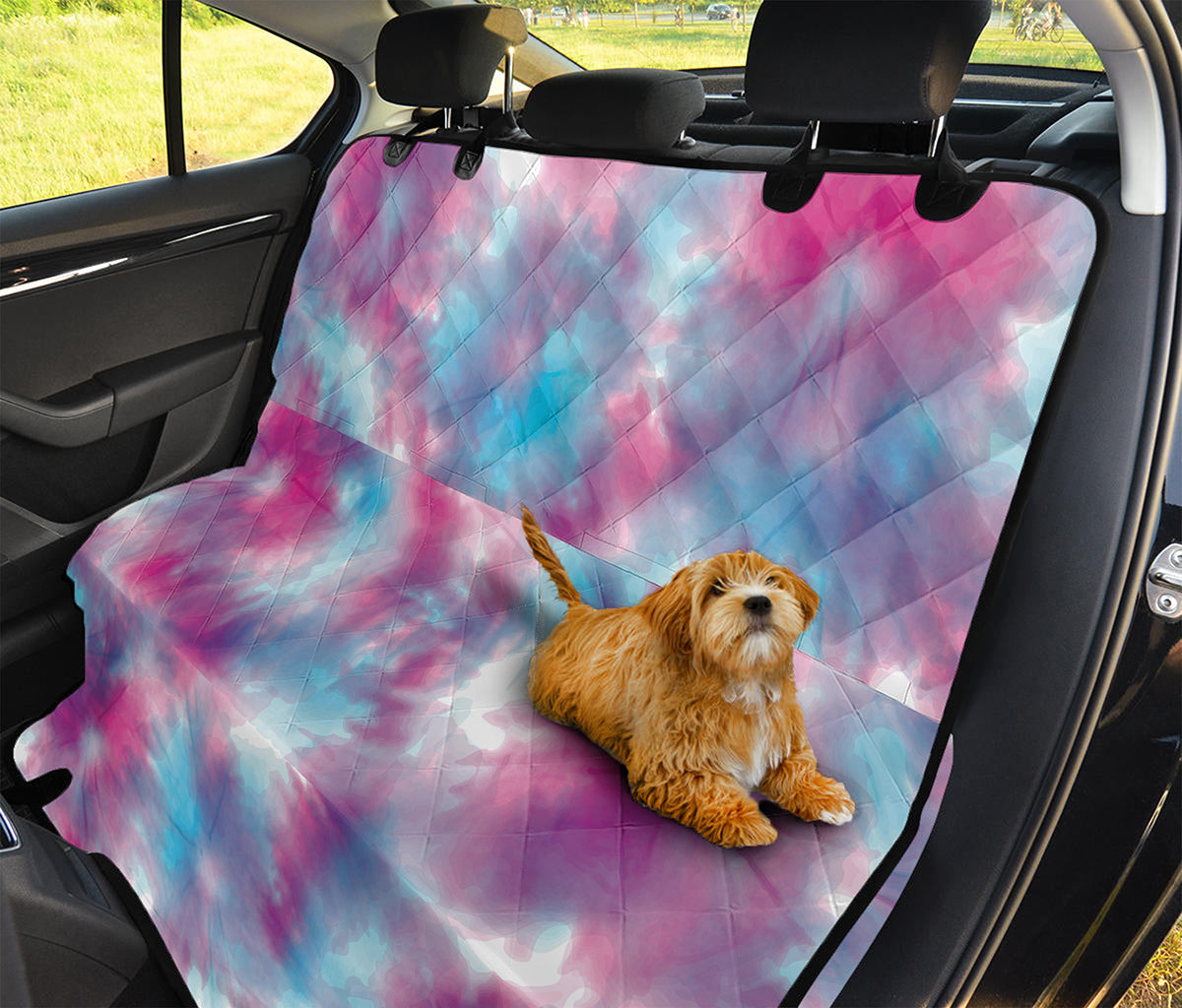 Blue And Purple Shibori Tie Dye Print Pet Car Back Seat Cover