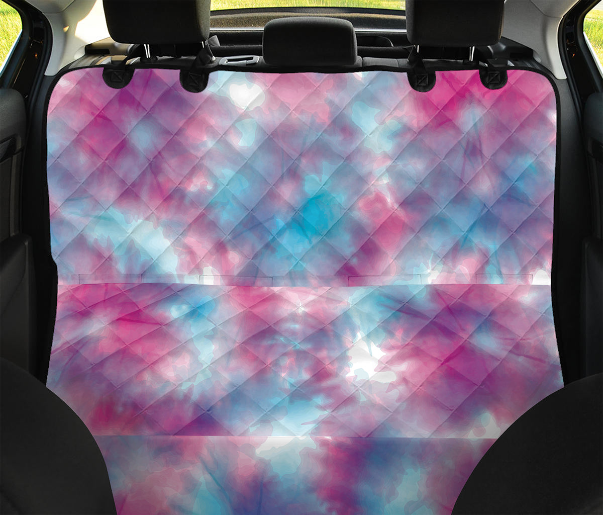 Blue And Purple Shibori Tie Dye Print Pet Car Back Seat Cover