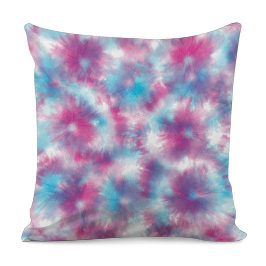 Blue And Purple Shibori Tie Dye Print Pillow Cover