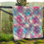 Blue And Purple Shibori Tie Dye Print Quilt