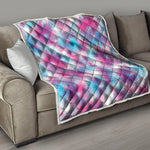 Blue And Purple Shibori Tie Dye Print Quilt