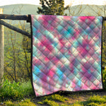 Blue And Purple Shibori Tie Dye Print Quilt