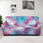 Blue And Purple Shibori Tie Dye Print Sofa Cover