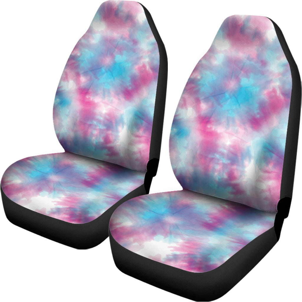 Blue And Purple Shibori Tie Dye Print Universal Fit Car Seat Covers