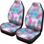 Blue And Purple Shibori Tie Dye Print Universal Fit Car Seat Covers