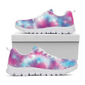 Blue And Purple Shibori Tie Dye Print White Running Shoes
