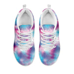 Blue And Purple Shibori Tie Dye Print White Sneakers