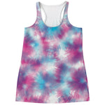 Blue And Purple Shibori Tie Dye Print Women's Racerback Tank Top