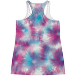 Blue And Purple Shibori Tie Dye Print Women's Racerback Tank Top