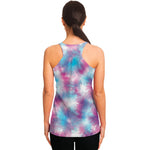 Blue And Purple Shibori Tie Dye Print Women's Racerback Tank Top