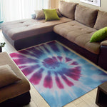 Blue And Purple Spiral Tie Dye Print Area Rug