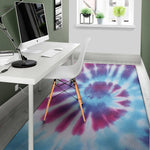 Blue And Purple Spiral Tie Dye Print Area Rug