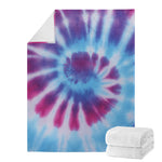 Blue And Purple Spiral Tie Dye Print Blanket