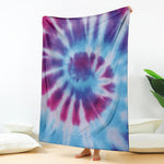Blue And Purple Spiral Tie Dye Print Blanket