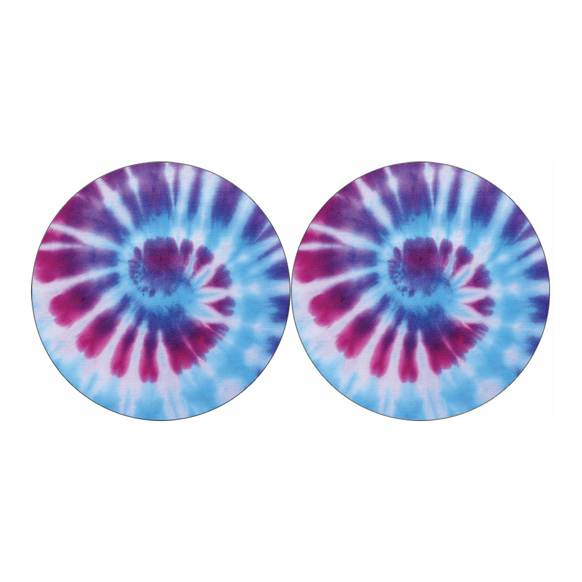 Blue And Purple Spiral Tie Dye Print Car Coasters