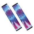 Blue And Purple Spiral Tie Dye Print Car Seat Belt Covers